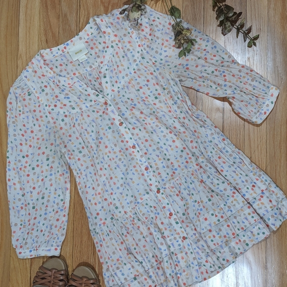 {Anthro} Maeve "Paccia" Confetti Ruffle Blouse - Picture 3 of 7